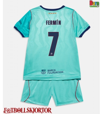 Barcelona Fermin Lopez #7 Tredje Kläder Barn 2026-27 Kortärmad (+ Korta byxor)